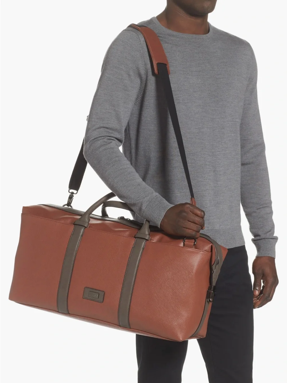 The Ted Baker London Geome Faux Leather Duffle Bag